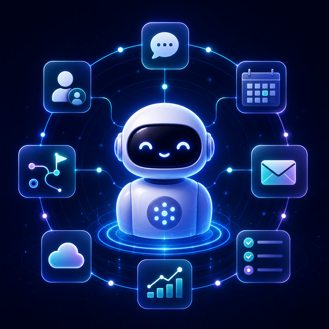 Asistente de inteligencia artificial conectado con herramientas de negocio